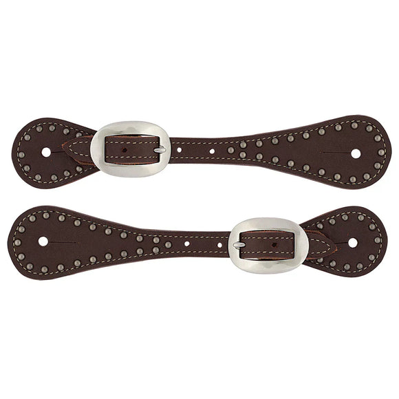 Weaver Youth Oiled Harness Leather Spur Straps with Spots