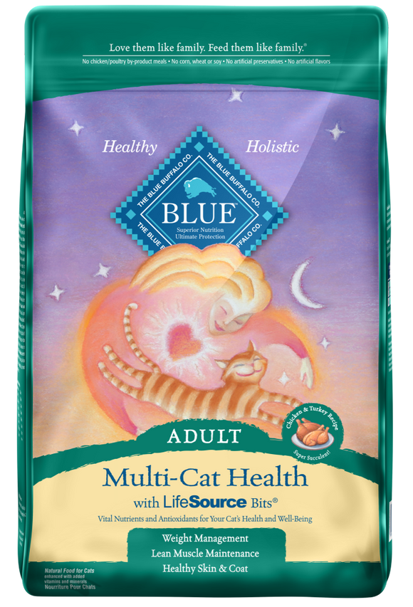 Blue Buffalo Multi-Cat Natural Chicken & Turkey Adult Dry Cat Food
