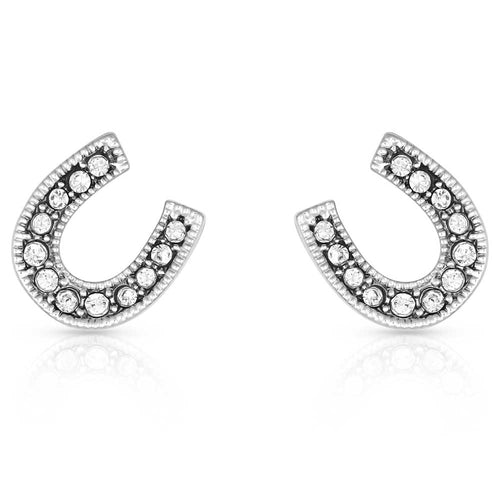 Montana Silversmiths Crystal Clear Stuck on Luck Post Earrings