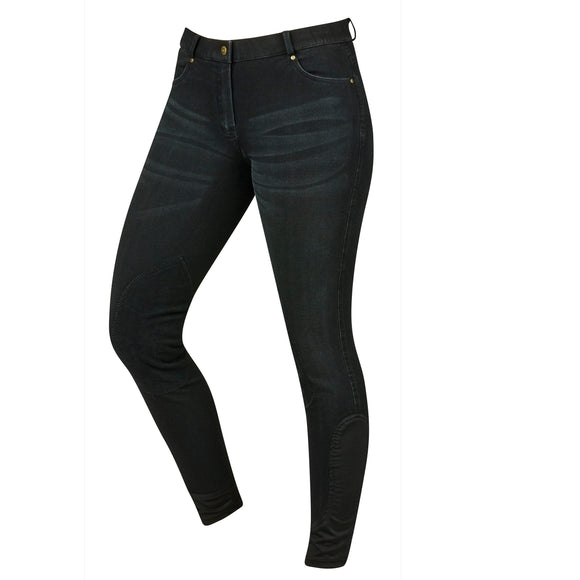 DUBLIN SHONA KNEE PATCH DENIM BREECHES ASH LADIES 18/36