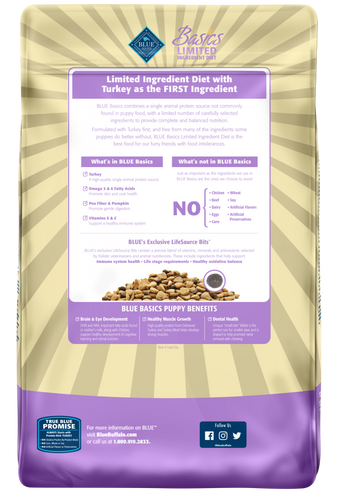 Blue Buffalo Basics Puppy Turkey & Potato Recipe Dry Dog Food
