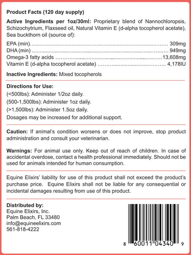 Equine Elixirs OM3GA® Omega-3 Fatty Acid Support