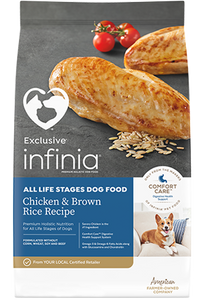 Exclusive Infinia Chicken & Brown Rice Recipe All Life Stages Dog Food