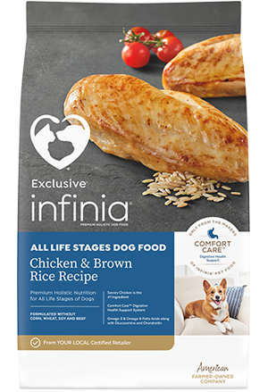 Exclusive Infinia Chicken & Brown Rice Recipe All Life Stages Dog Food